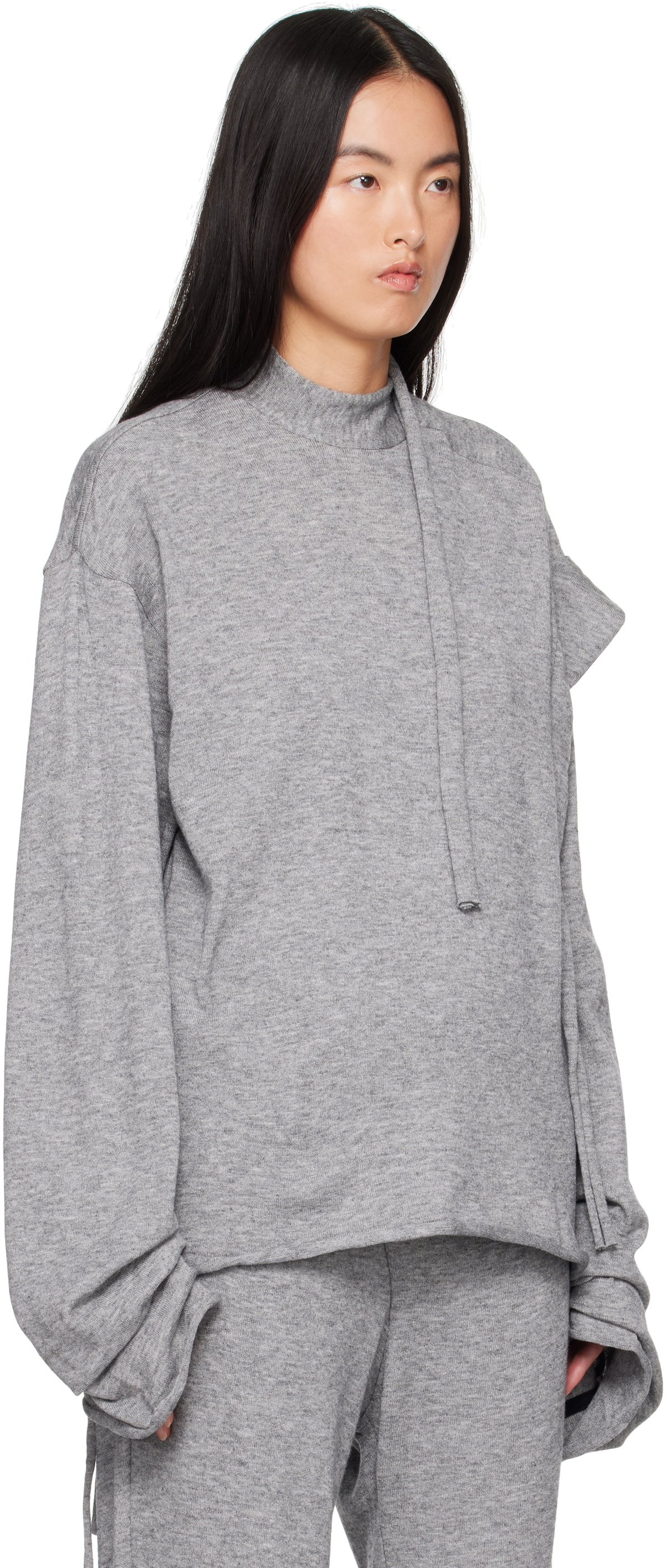 Ottolinger Black & Pink Boxy Knit Cardigan In Pink Fade