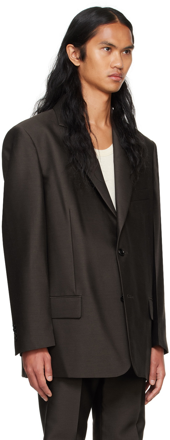 System Brown Wool Single Set-Up Blazer