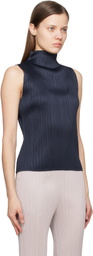 PLEATS PLEASE ISSEY MIYAKE Navy New Colorful Basics 4 Tank Top