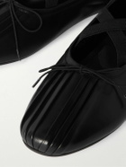 Simone Rocha - Bow-Embellished Pleated Leather Ballet Flats - Black