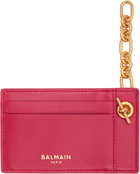 Balmain Pink Pulse Lambskin Leather Card Holder