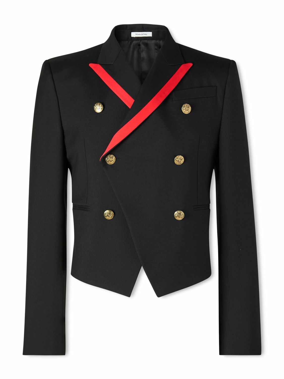 McQueen - Slim-Fit Double-Breasted Grosgrain-Trimmed Wool-Twill Blazer - Black