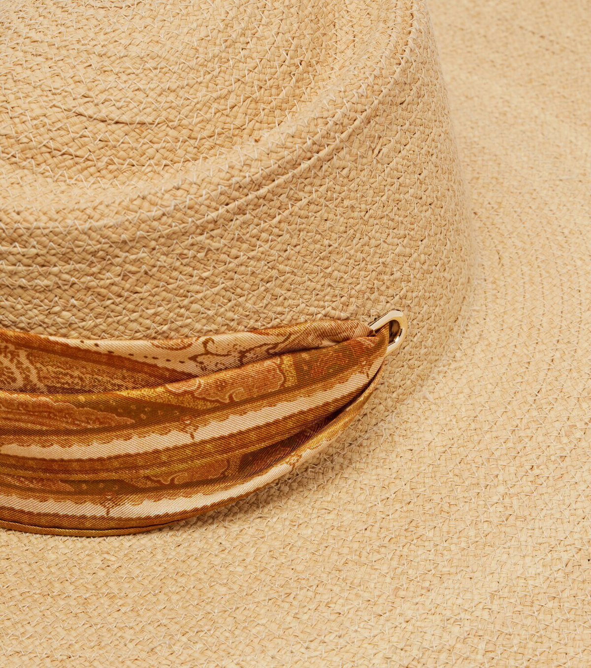 Zimmermann Silk-trimmed raffia hat