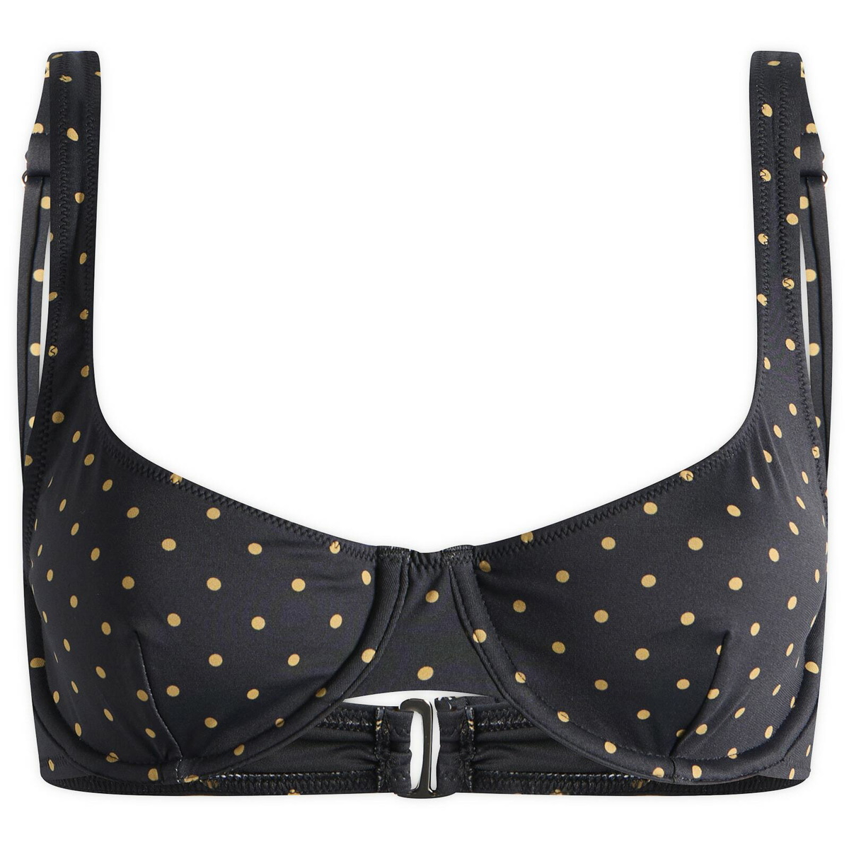 Fruity Booty Women's Celine Polka Bikini Top in Black/Tan