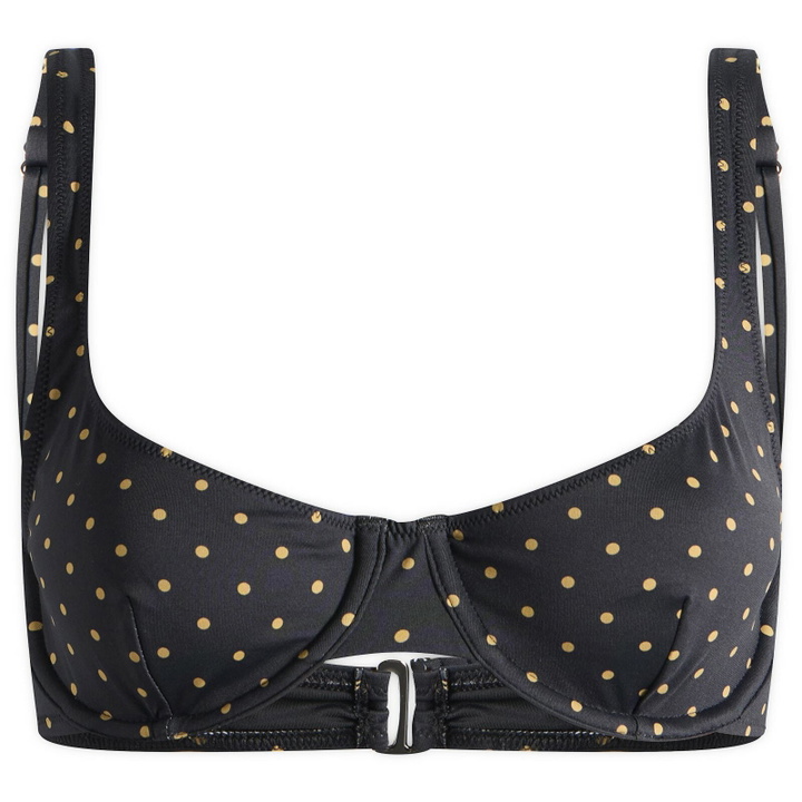 Photo: Fruity Booty Women's Celine Polka Bikini Top in Black/Tan
