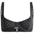 Fruity Booty Women's Celine Polka Bikini Top in Black/Tan