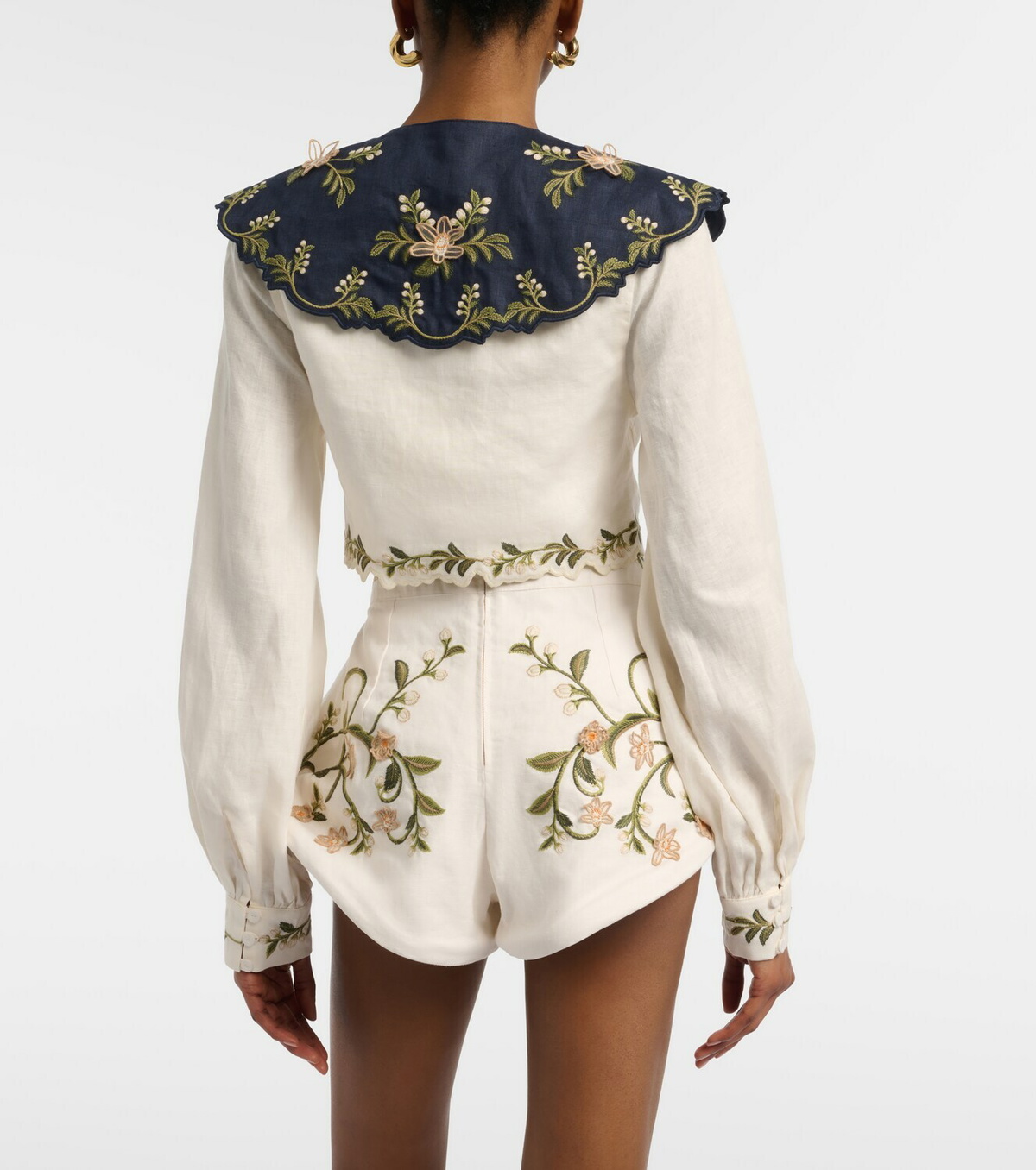 Agua by Agua Bendita Cumbre embroidered linen blouse