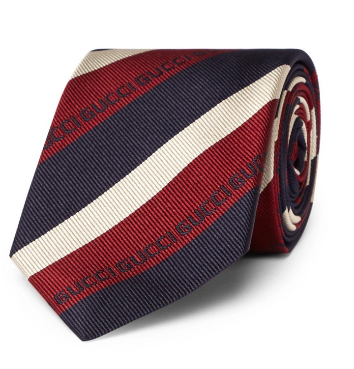 Photo: Gucci - 7cm Striped Logo-Jacquard Silk Tie - Men - Multi