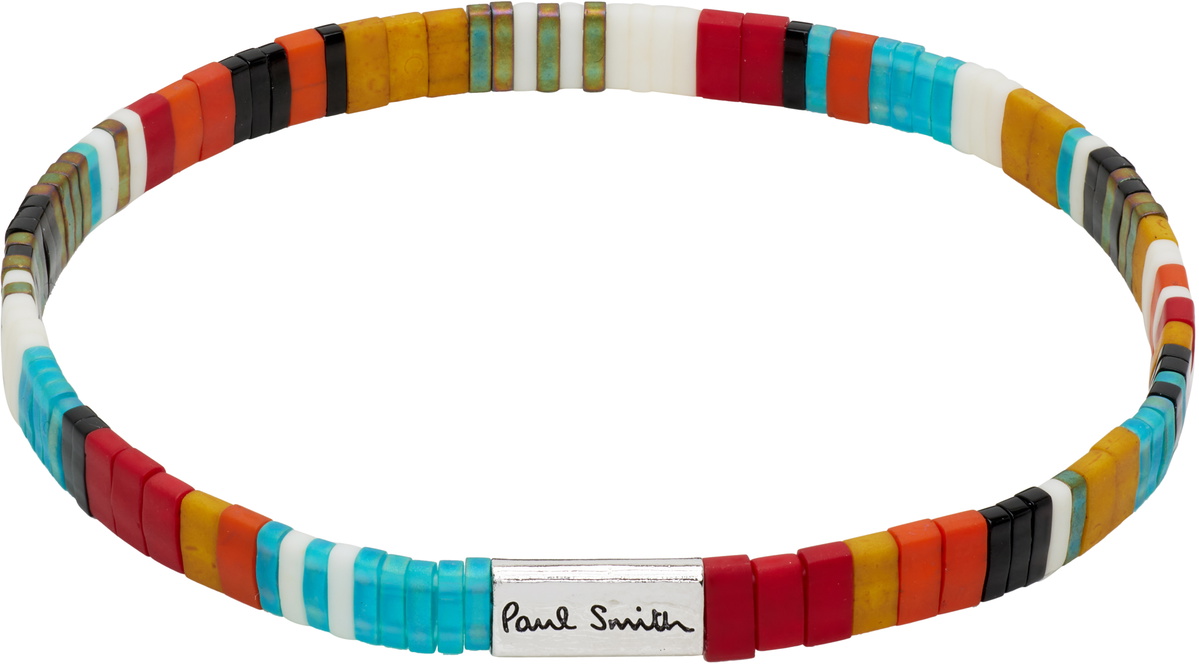 Paul Smith 'Signature Stripe' Flat Bead Bracelet