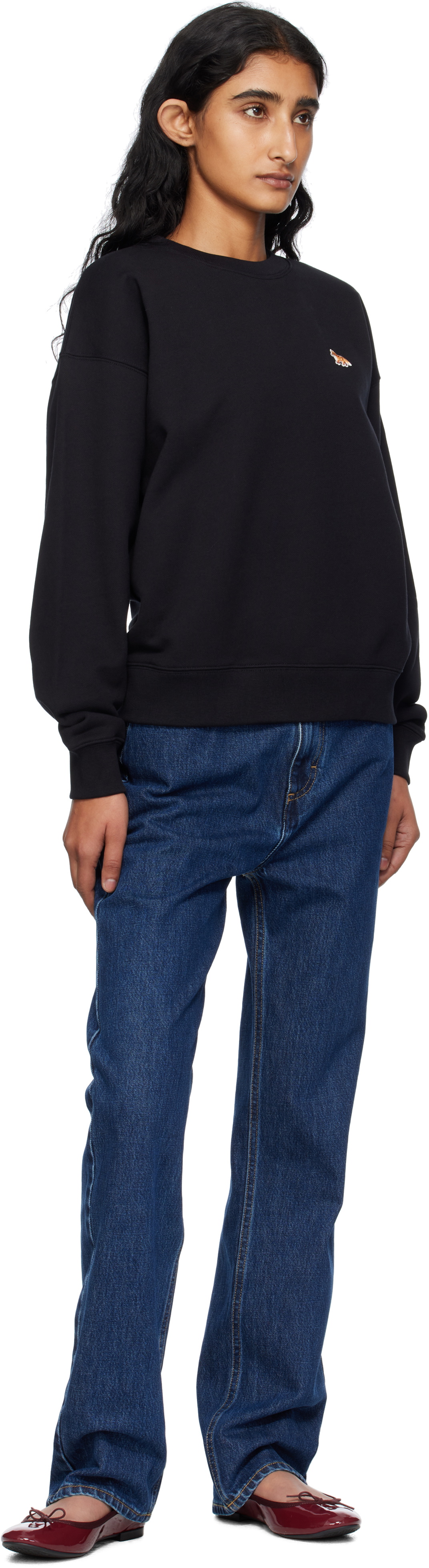 Maison Kitsuné Black 'Baby Fox' Comfort Sweatshirt