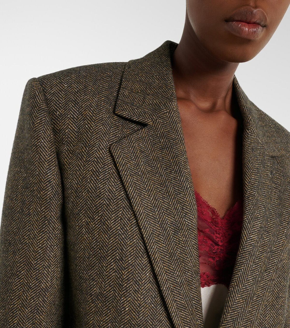 Saint Laurent Herringbone wool-blend blazer