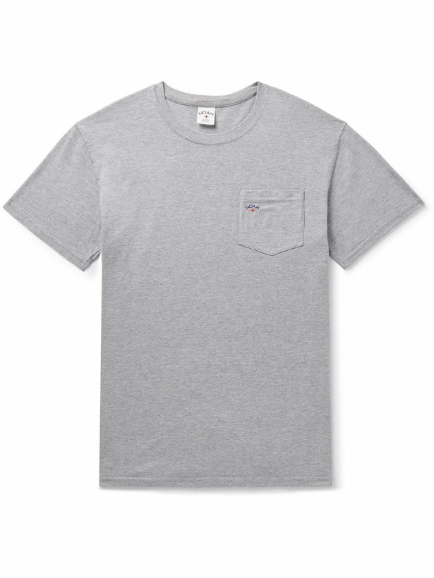 Photo: Noah - Core Logo-Print Cotton-Blend Jersey T-Shirt - Gray