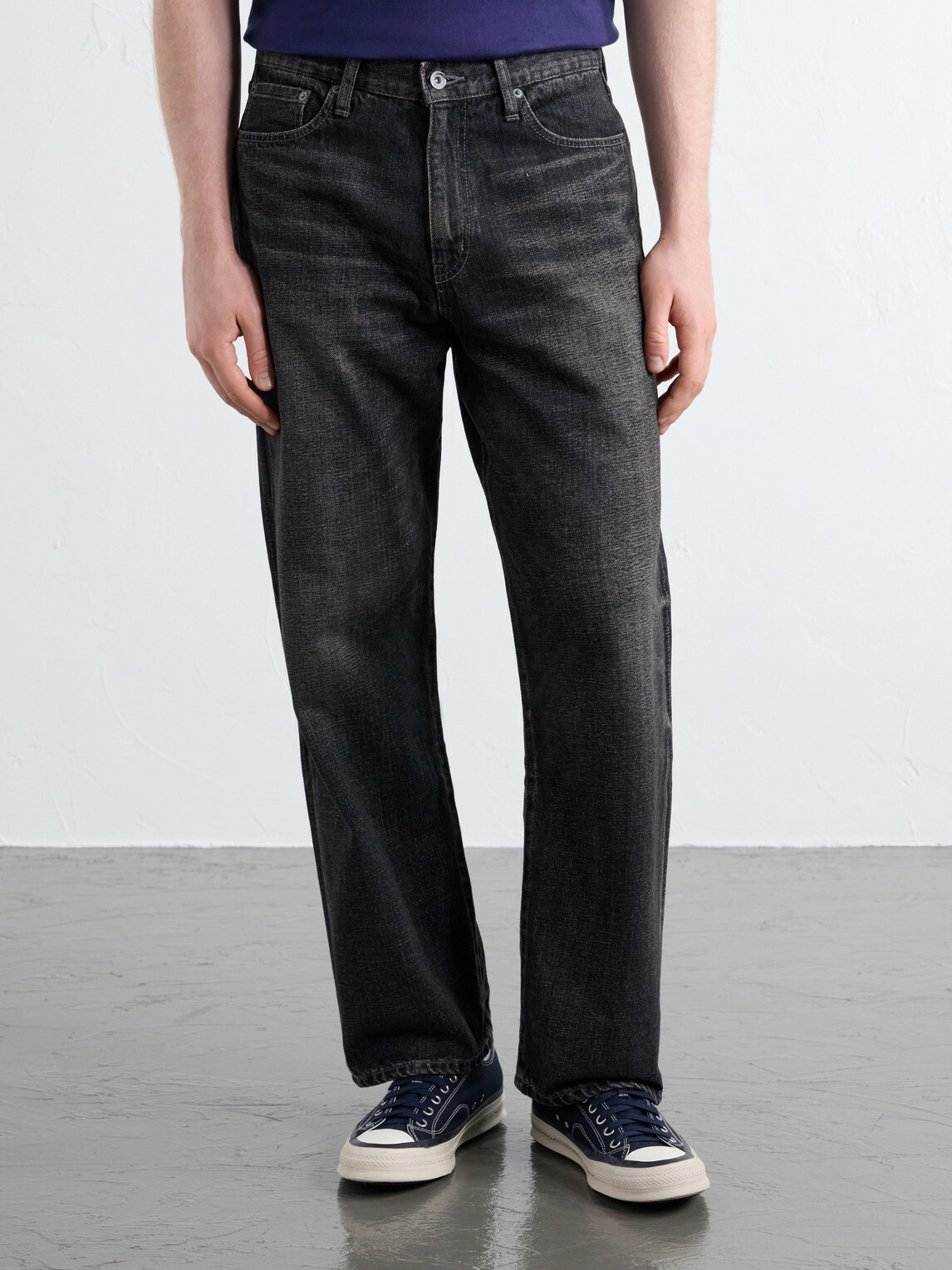 Neighborhood - Washed Straight-Leg Jeans - Black