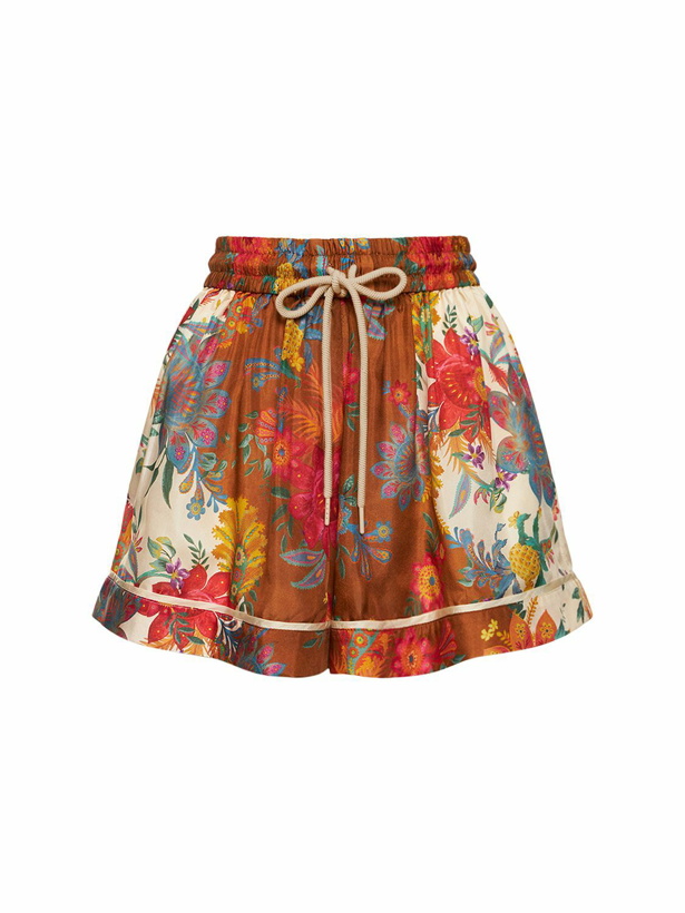 Photo: ZIMMERMANN - Ginger Printed Relaxed Fit Silk Shorts