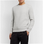 Ermenegildo Zegna - Waffle-Knit Cashmere and Silk-Blend Sweater - Gray