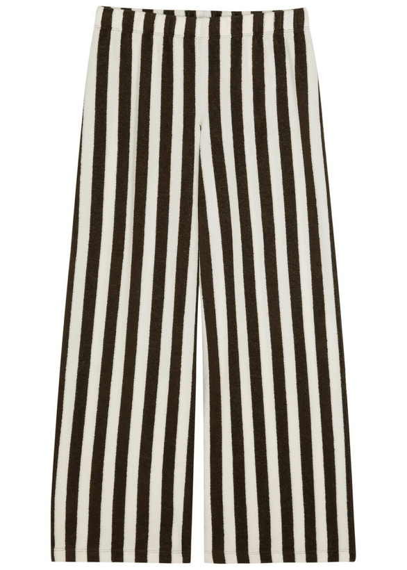 Photo: Suzie Kondi Lilo Striped Wide-leg Terry Trousers Brown
