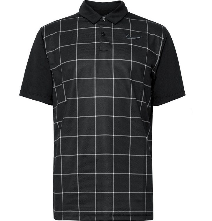 Photo: Nike Golf - Essential Checked Dri-FIT Mesh Polo Shirt - Black