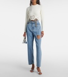 Area Embellished cotton-blend sweater