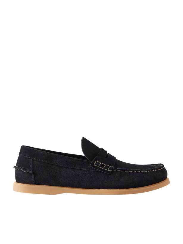 Photo: Mr P. - Leo Suede Penny Loafers - Blue