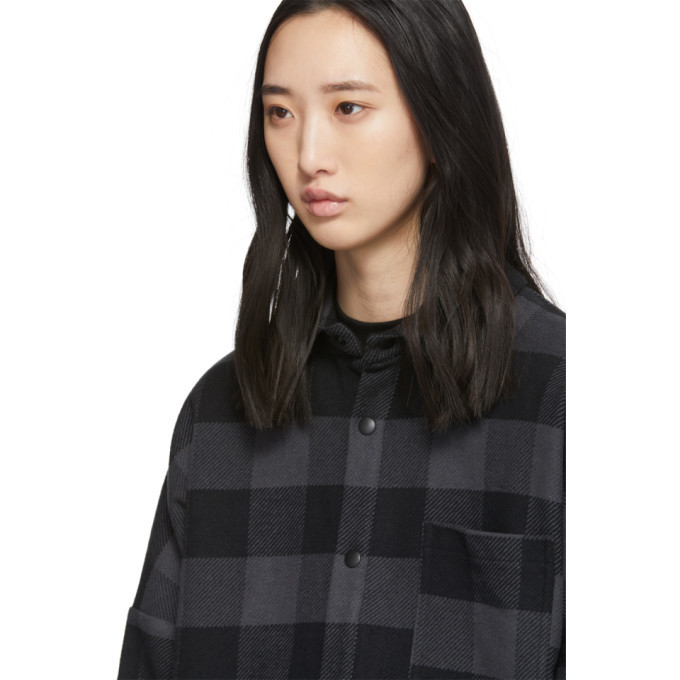 Palm Angels Black Flannel Logo Overshirt
