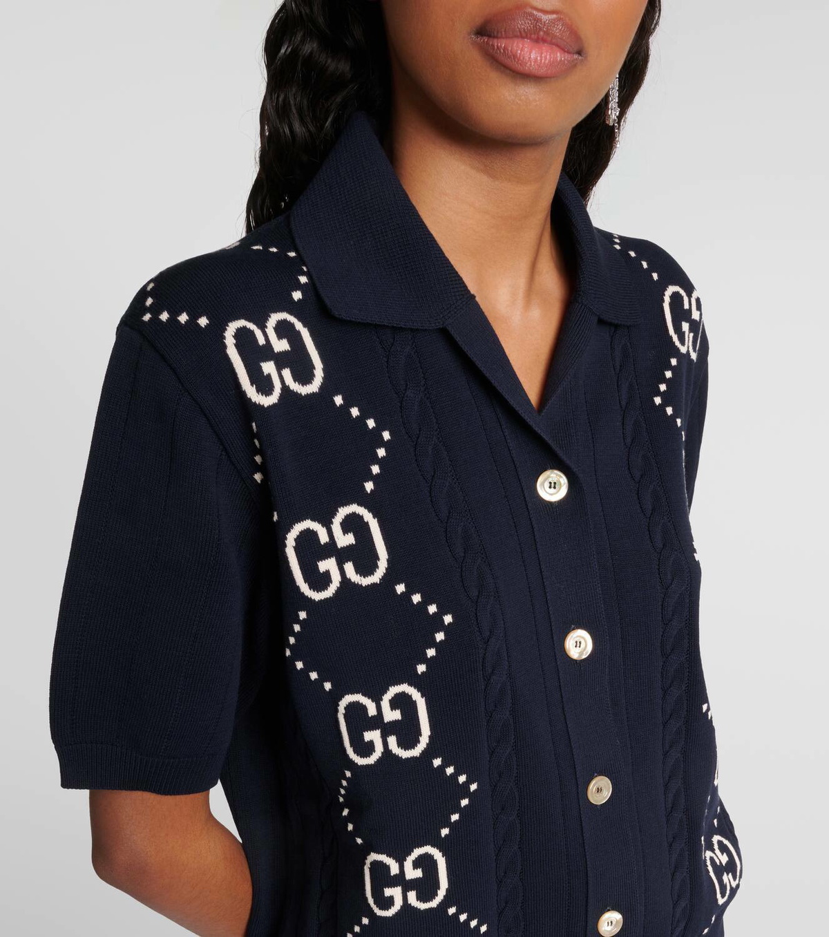 Gucci GG intarsia cotton cardigan Gucci
