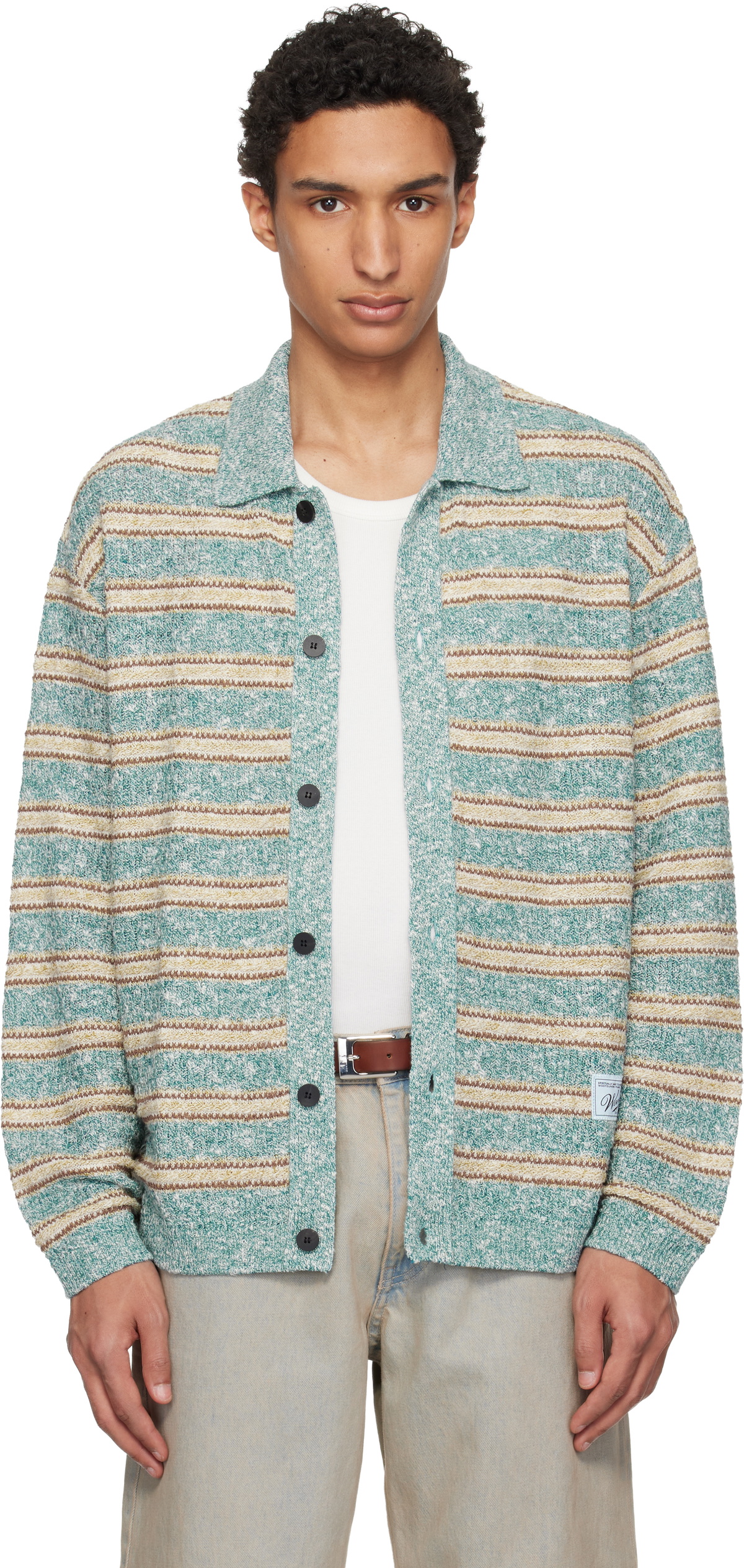 WOOYOUNGMI Blue Striped Cardigan