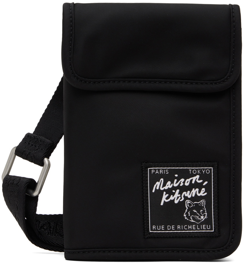 Photo: Maison Kitsuné Black 'The Traveller' Neck Pouch