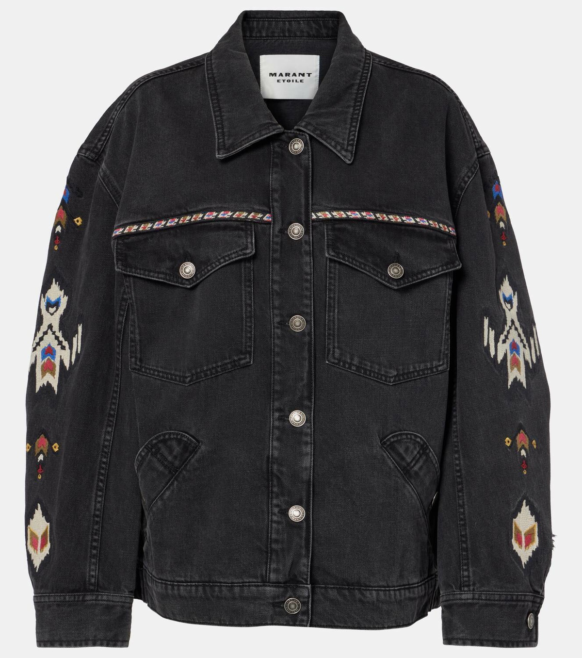 Marant Etoile Manona embroidered denim jacket