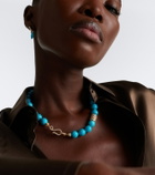 Suzanne Kalan 18kt gold necklace with turquoise and diamonds