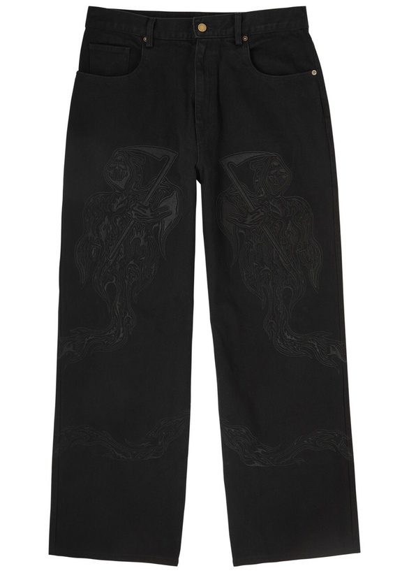 Photo: Warren Lotas Embroidered Straight-leg Jeans Black