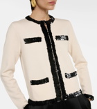 Tory Burch Kendra sequined wool-blend jacket