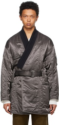 Ambush Black Satin Padded Kimono Jacket