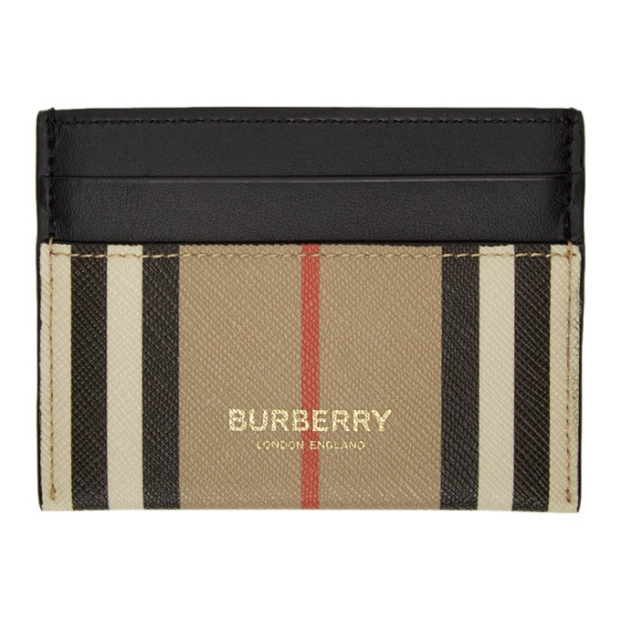 Photo: Burberry Beige Vintage Check Sandon Card Holder