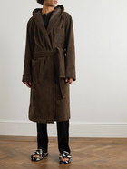 TOM FORD - Cotton-Terry Hooded Robe - Brown