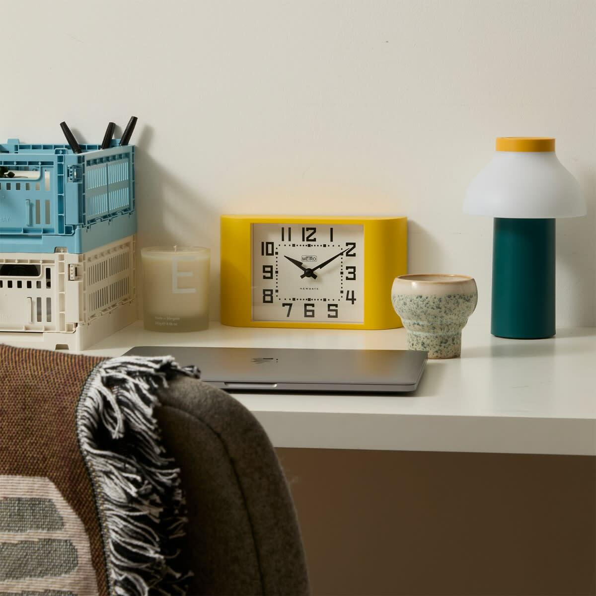 Newgate Clocks Mini Metro Mantle Clock in Yellow 