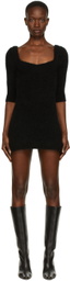 Wandering Black Mohair & Wool Dress