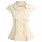 Peachy Den Women's Missy Asymmetric Stretch Blouse Presented by END. in Parchment