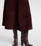 Nour Hammour Opera leather midi skirt