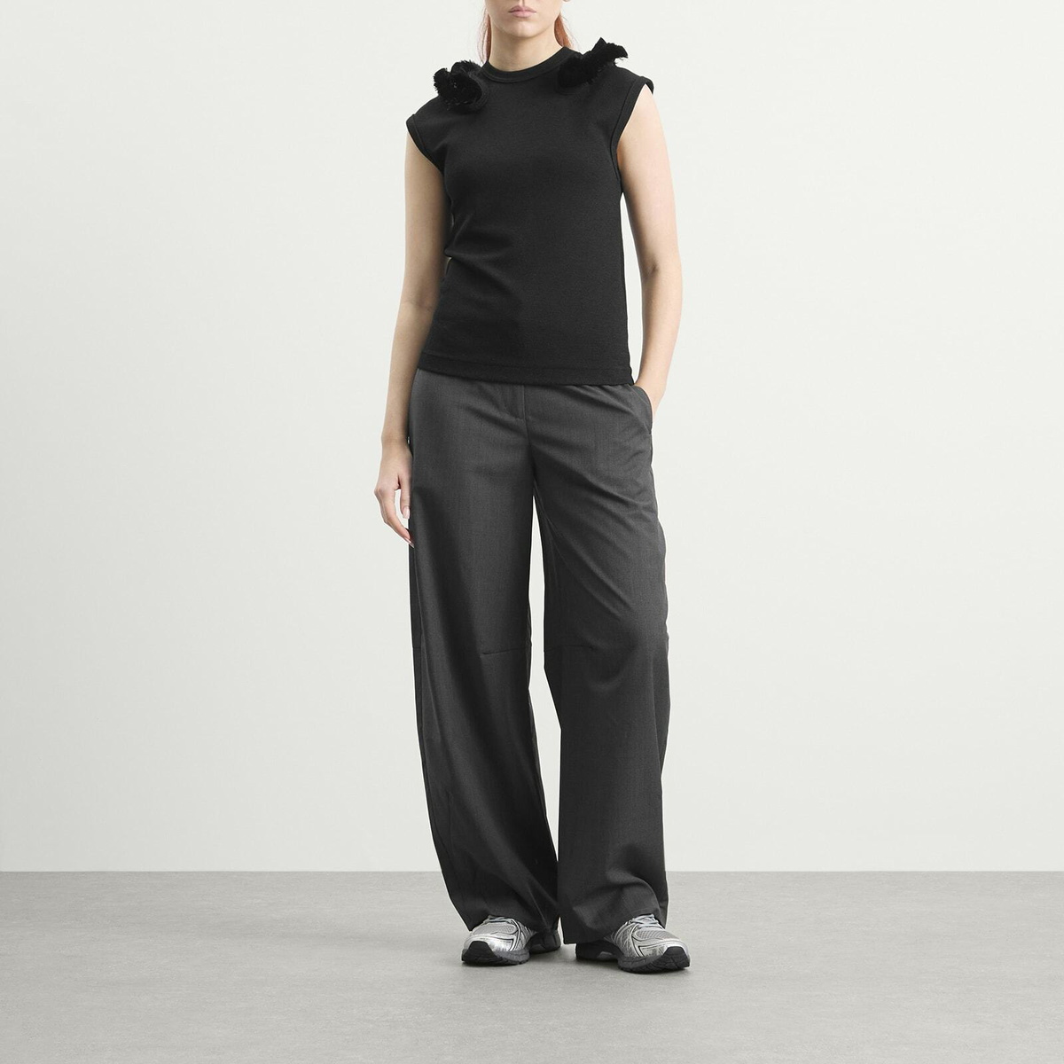 TOGA ARCHIVES Women's TOGA Double Face Jersey Sleeveless Top in Black