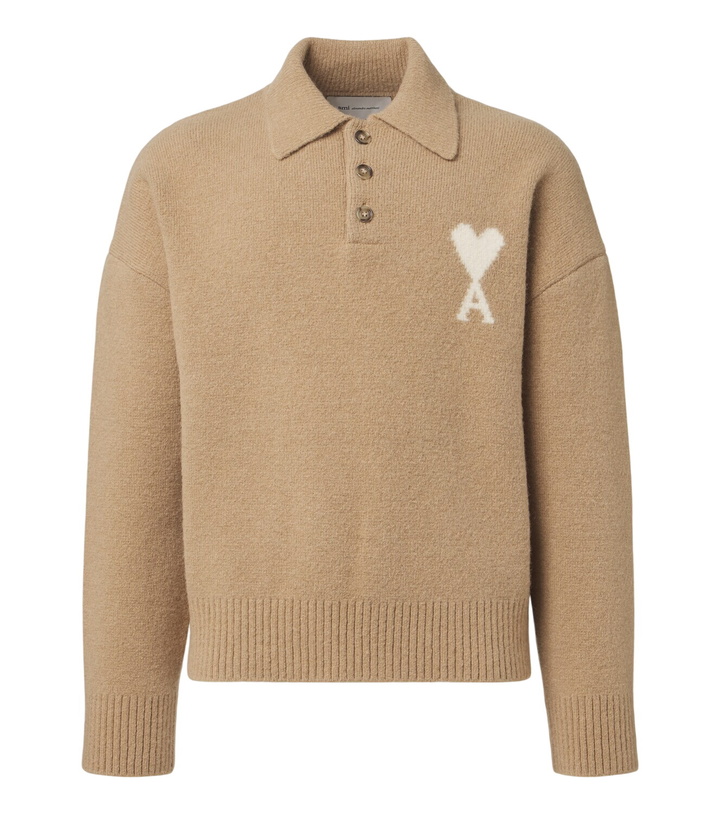 Photo: Ami Paris Ami de Coeur alpaca and wool-blend polo sweater