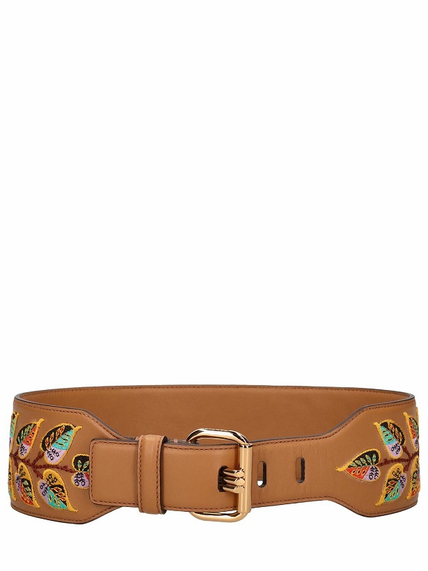 Photo: ETRO - Triple Barb Embroidered Leather Belt