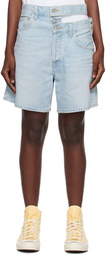 AGOLDE Indigo Broken Waistband Denim Shorts