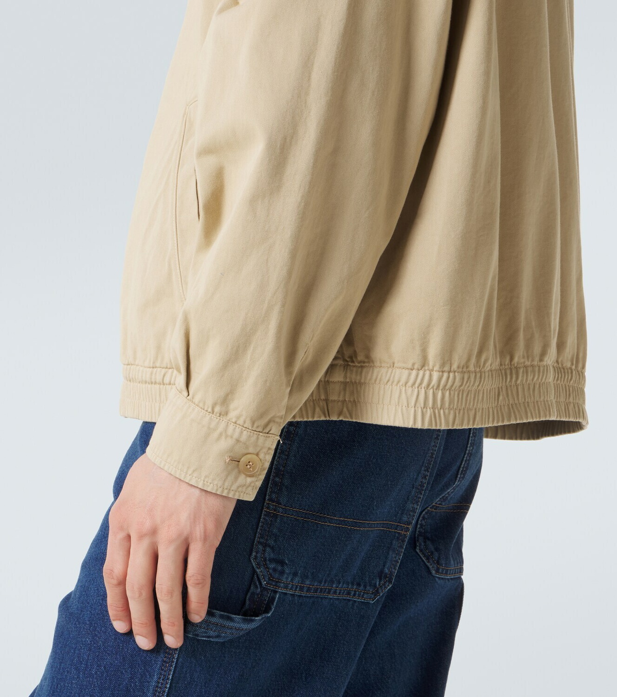 Prada Leather-trimmed cotton blouson jacket