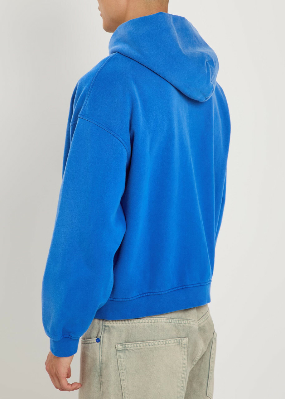 Picante Everyday Hooded Zip-up Cotton Sweatshirt Royal Blue