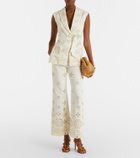 Veronica Beard Townes eyelet cotton twill vest