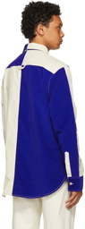Wales Bonner Off-White & Blue Montego Colorblock Shirt
