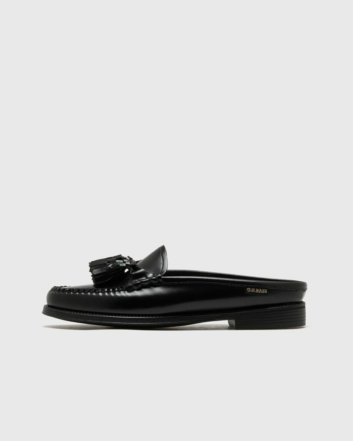 G H Bass EASY WEEJUN Tetra Tassel Slide Black Womens Casual Shoe