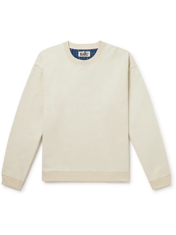 Photo: Karu Research - Embroidered Patchwork Cotton-Jersey Sweatshirt - Gray