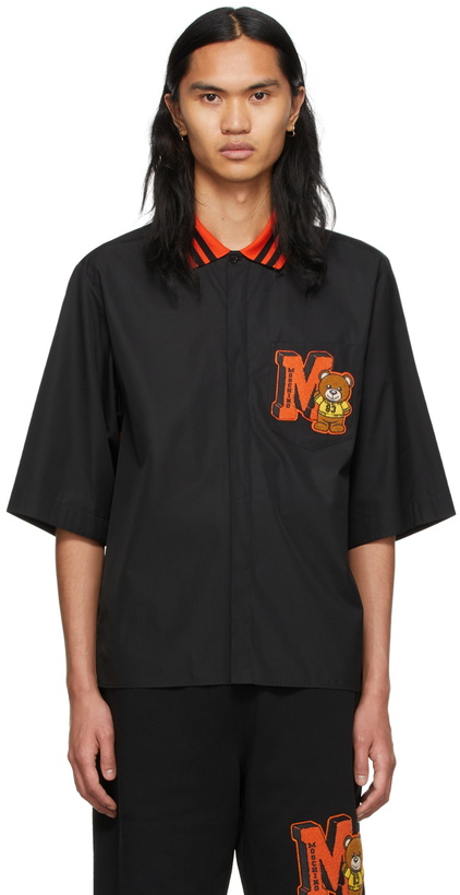 Photo: Moschino Black Varsity Teddy Bear Shirt