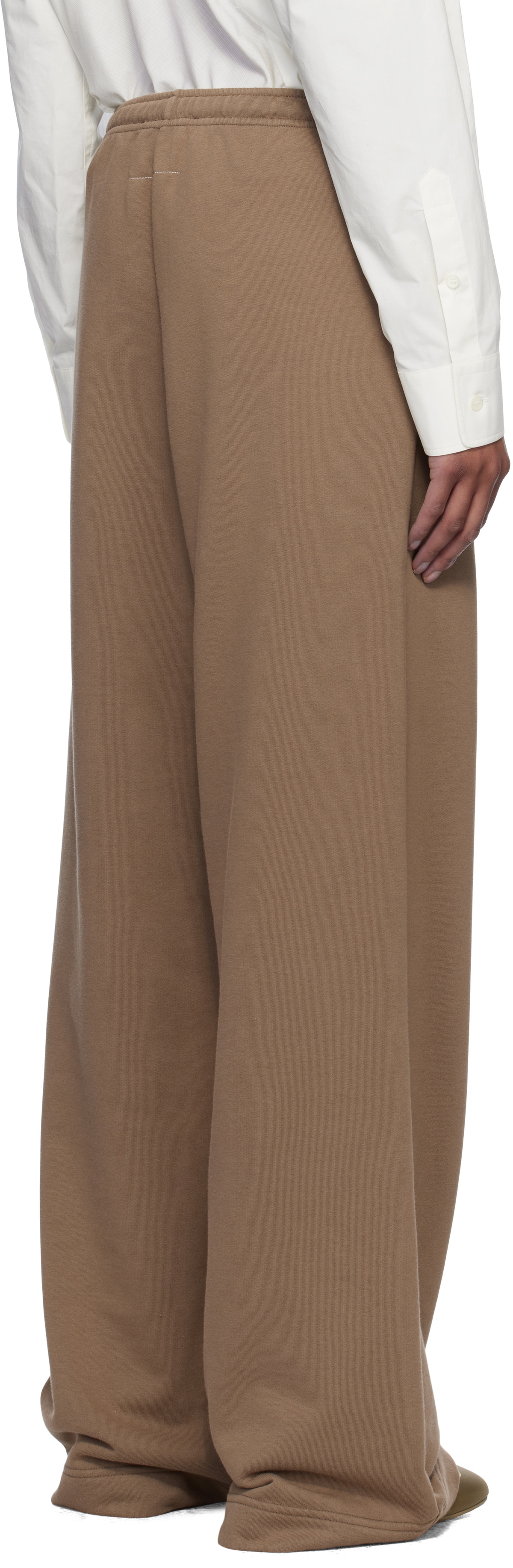 MM6 Maison Margiela Brown Unbrushed Jersey Lounge Pants MM6 Maison Margiela